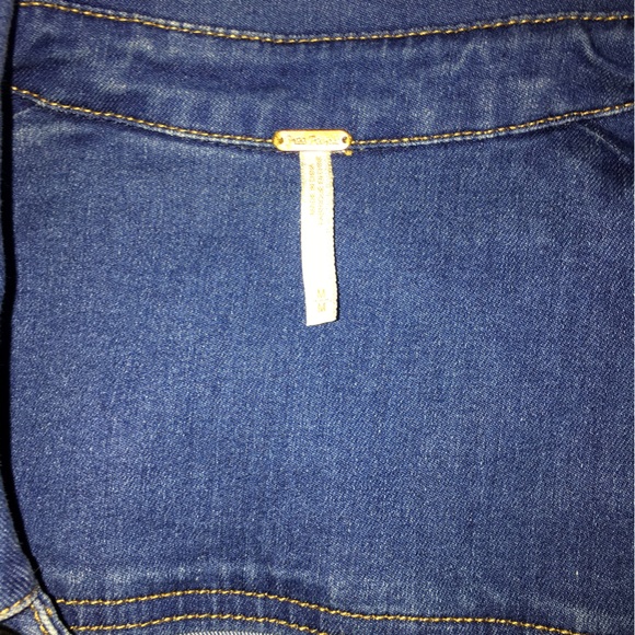Free People dynamite Denim jeans Long Sleeve MIDI snap front Dress sz M medium - Picture 7 of 7